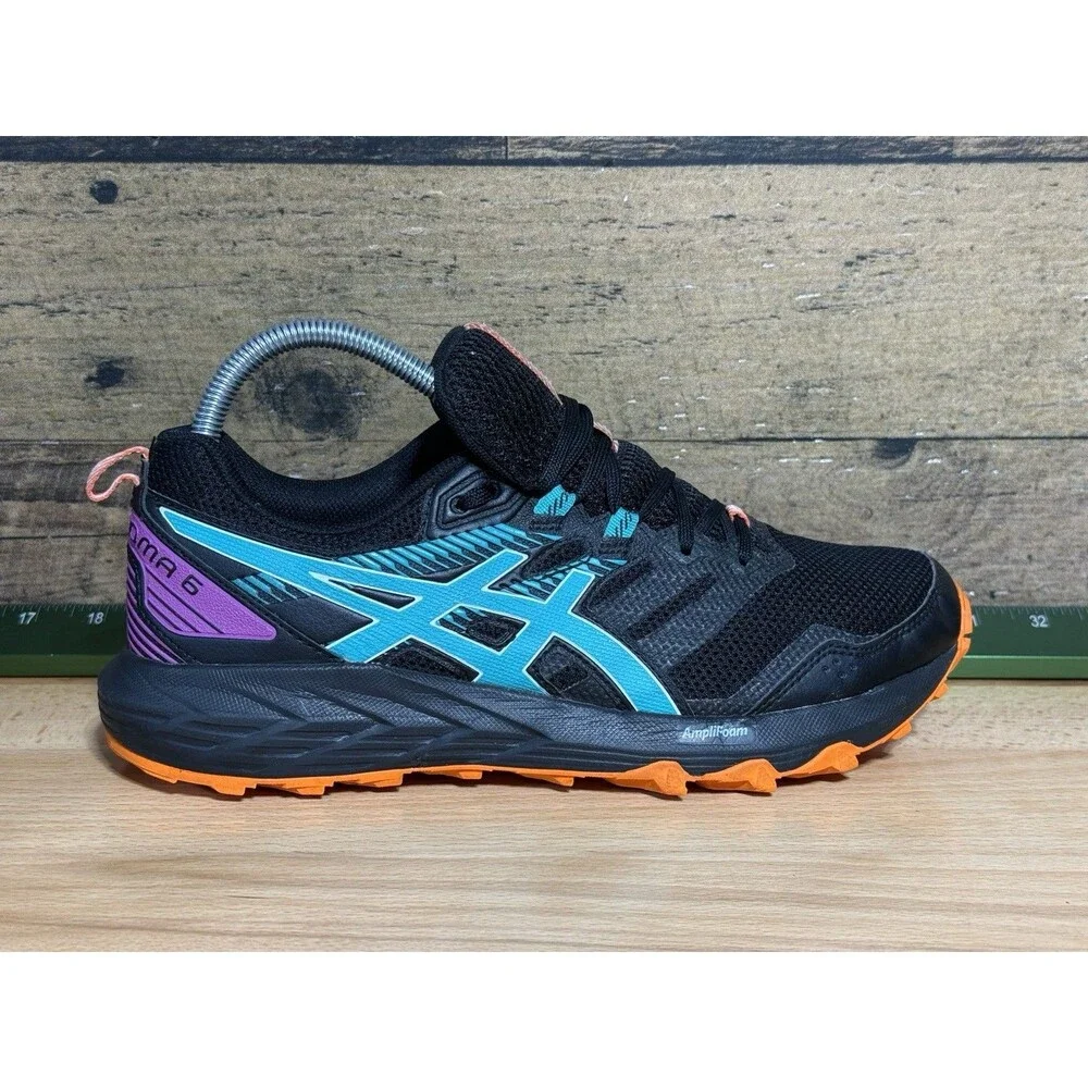 Asics Gel-Sonoma Trail Running Shoes Black Lavender Green 9 Beautiful Colorway